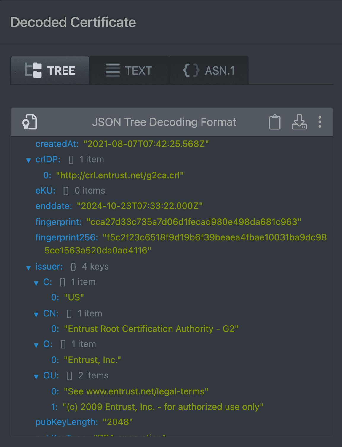 x509 certificate decoding