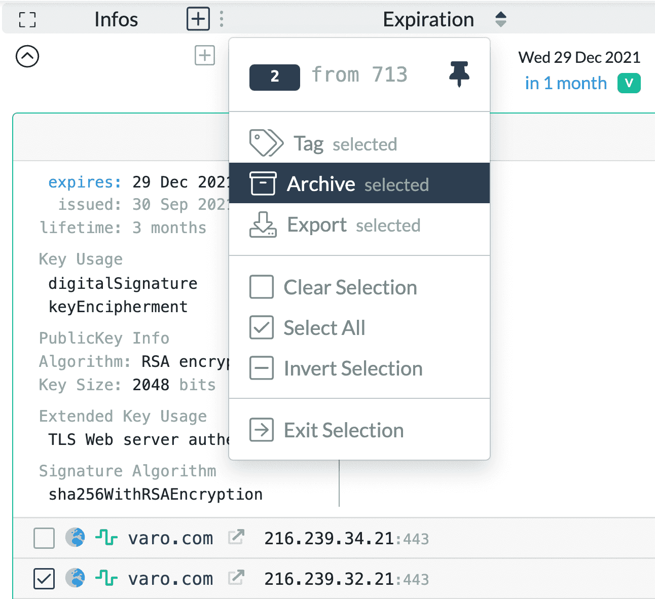 Easily manage certificates